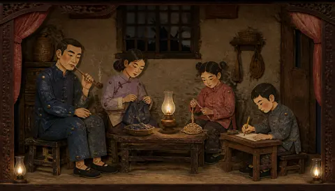 c02  27 family under oil lamp v2
